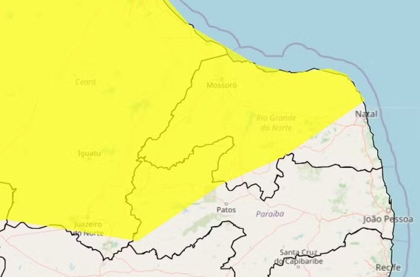 Inmet renova alerta de chuvas intensas para 116 cidades do RN