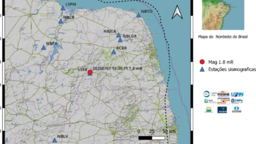 Tremor de terra de magnitude 1.8 é registrado em Currais Novos, no RN