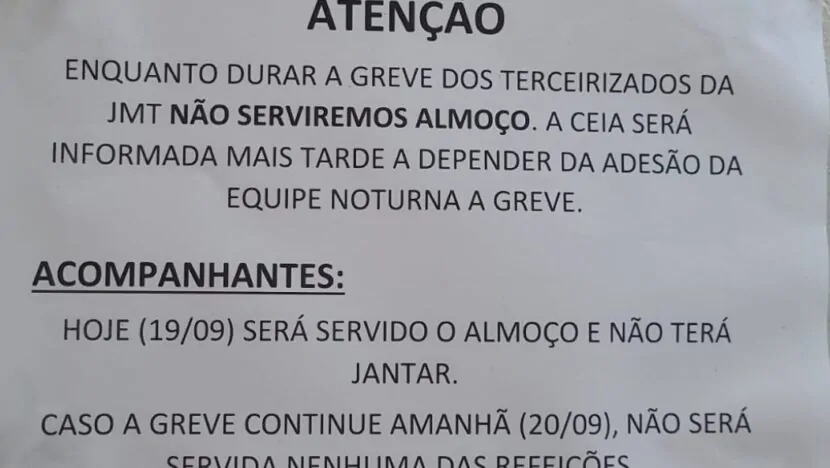  Paralisação de terceirizados deixa servidores sem alimentação em hospitais estaduais em Natal