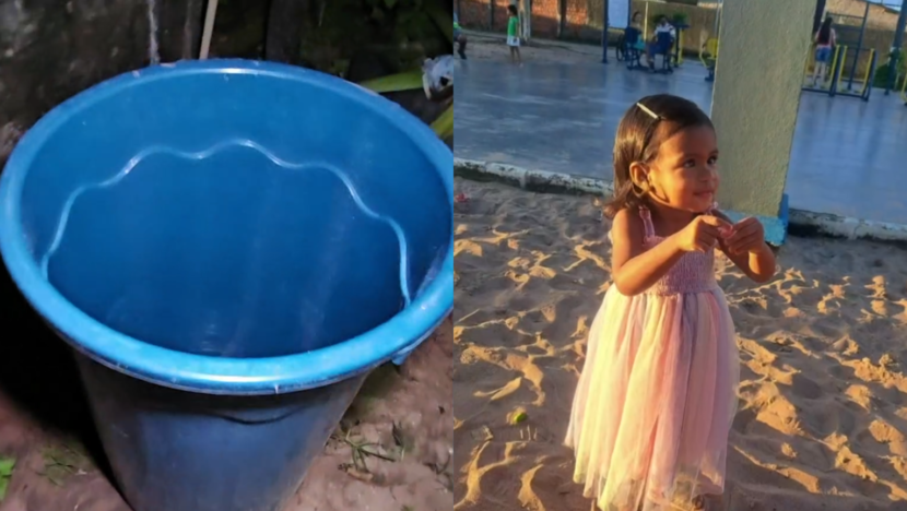  Menina de 2 anos morre afogada após cair em balde no quintal de casa em Natal