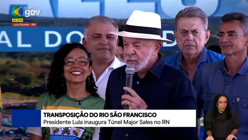  Lula inaugura Túnel Major Sales, que traz água da transposição do São Francisco ao RN