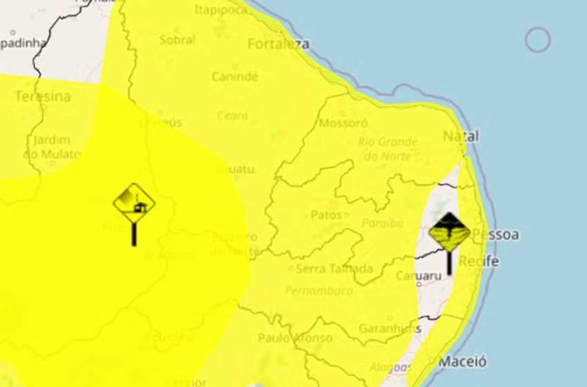  Inmet publica alertas de vendaval e chuvas intensas para o RN