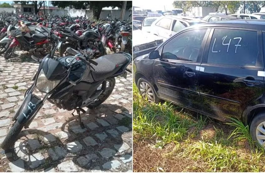  Motos a R$ 1,6 mil e carros a partir de R$ 4 mil: Detran-RN realiza leilão de veículos nesta quinta (20)